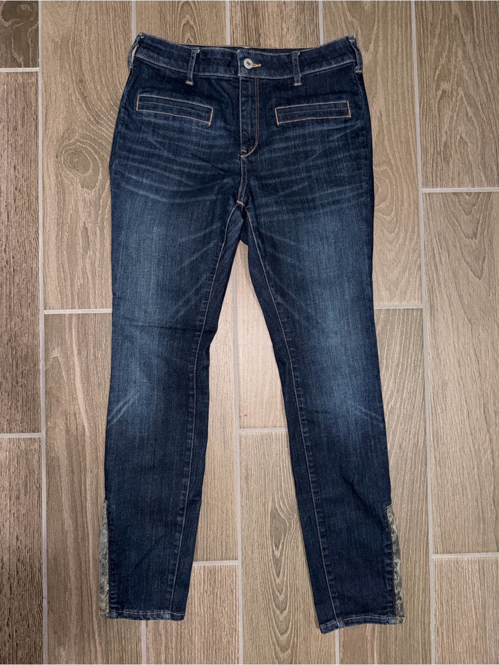 Pilcro and the letterpress dark Blue High rise Skinny Jeans